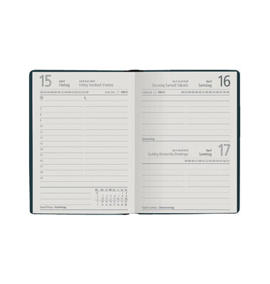 Taschenkalender 610-0701, farbig sortiert, 1 Tag / 1 Seite, 10x14cm (A6), 2025