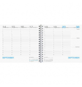 Kalendereinlage, 1W2S, Wire-O-Bindung, Deutsch, 16,5x16cm, 120 Seiten