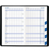 Taschenkalender 530-1020, Register, schwarz, 1 Monat / 2 Seiten, 9,5x16cm (A6), 2026