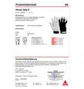 Montagehandschuhe Power Grip II, Leder, schwarz/grau, Größe 10 / XL