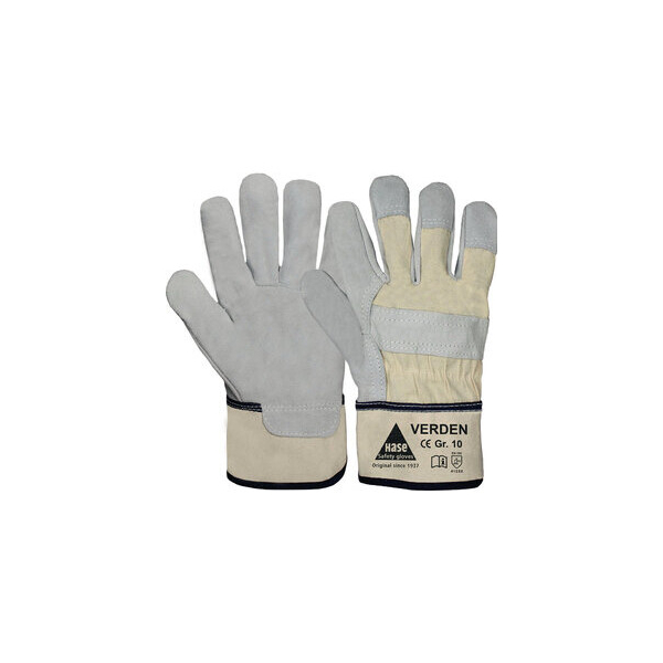 12 Stück Hase Arbeitshandschuhe Verden, Leder, natur/beige, Größe 10 / XL 4018949114104 Hase