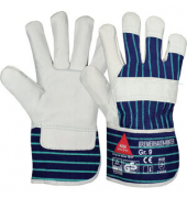 Winter-/Arbeitshandschuh Bremerhaven Winter, Leder, natur/blau, Gr&ouml;&szlig;e 9 / L