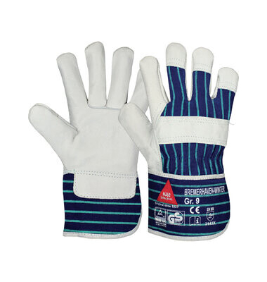 Winter-/Arbeitshandschuh Bremerhaven Winter, Leder, grau/blau, Größe 9 / L Winter-/Arbeitshandschuh Bremerhaven Winter, Leder, grau/blau, Größe 9 / L
