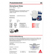 Winter-/Arbeitshandschuh Bremerhaven Winter, Leder, grau/blau, Größe 10 / XL