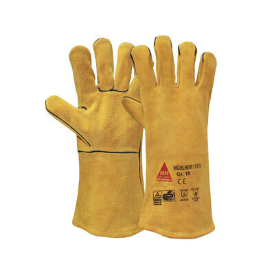 Schweißerhandschuhe Mühlheim I Super, Leder, gelb, Größe 10 / XL