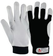 Montagehandschuhe Power Grip II, Leder, schwarz/grau, Größe 9 / L