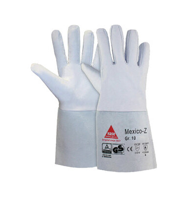 Schweißerhandschuhe Mexico-Z, Leder, grau, Größe 10 / XL