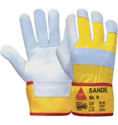 Arbeitshandschuhe Sande, Leder, gelb/grau, Größe 9 / L