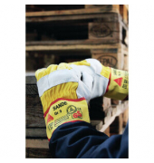 Arbeitshandschuhe Sande, Leder, gelb/grau, Größe 11 / XXL