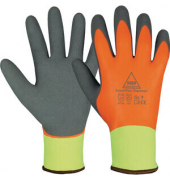 Winter-/Montagehandschuh SuperFlex Thermo+, Latex, Latexschaum, neon gelb/neon orange/grau, Größe 9 / L