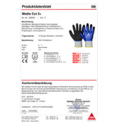 Schnittschutzhandschuhe Medio Cut 5+, Nitril, Nitrilschaum, schwarz/blau/grau, Größe 9 / L