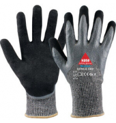 Schnittschutzhandschuhe Genua Dry, Nitril, Nitrilschaum, schwarz/blau/grau, Größe 9 / L