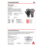 Schnittschutzhandschuhe Genua Dry, Nitril, Nitrilschaum, schwarz/blau/grau, Größe 10 / XL