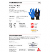 Schnittschutzhandschuhe Genua Flex Black, Latex, schwarz/blau, Gr&ouml;&szlig;e 10 / XL