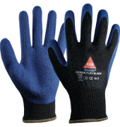 Schnittschutzhandschuhe Genua Flex Black, Latex, schwarz/blau, Gr&ouml;&szlig;e 9 / L
