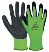 Montagehandschuhe SuperFlex Green, Latex, schwarz/grün, Größe 9 / L