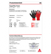 Montagehandschuhe SuperFlex Foam, Latexschaum, schwarz/rot, Größe 8 / M