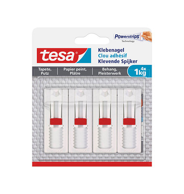 Klebenagel Powerstrips, 77774-00009-00, bis 1kg, wei&szlig;