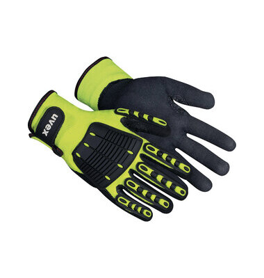 Schnittschutzhandschuhe Syneco Impact 1, Nitril-Kautschuk (NBR), Grip-Finish, schwarz/gelb, Größe 10 / XL