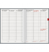 Buchkalender 1076361905, Modell 763, schwarz, 1 Woche / 2 Seiten, 21x29cm (A4), 2025