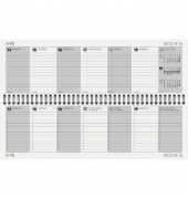 Schreibtischquerkalender 774, 1W2S, 32,6 x 10,2 cm, Karton, sortiert