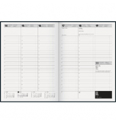 Buchkalender 1078166905, Modell 781, schwarz, 1 Woche / 2 Seiten, 14,8x20,5cm (A5), 2026
