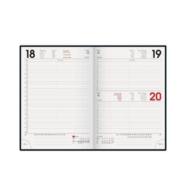 Buchkalender 1079561035, Modell 795, blau, 1 Tag / 1 Seite, 14,5x20,6cm (A5), 2025