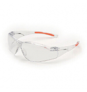 Schutzbrille 513 Clear 2, mit Bügeln, farblosorange, transparent