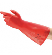 Chemikalienschutzhandschuhe AlphaTec Solvex, Nitril, rot, Gr&ouml;&szlig;e 9 / L