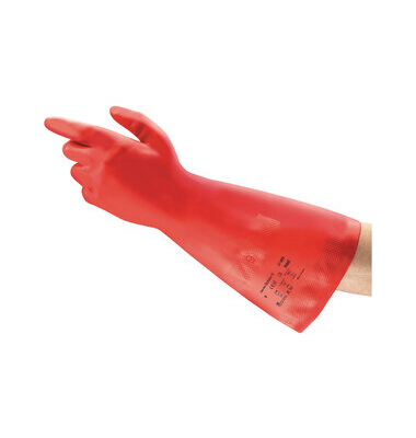 Chemikalienschutzhandschuhe AlphaTec Solvex, Nitril, rot, Gr&ouml;&szlig;e 9 / L