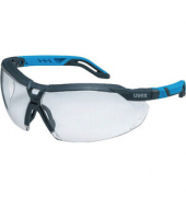 Schutzbrille i-5, Polycarbonat, mit Bügeln, schwarzblau, Tönung: klar