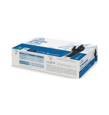 Einweghandschuhe AMABILIA PRO, Nitril, lebensmittelecht, schwarz, Größe 7 / S,