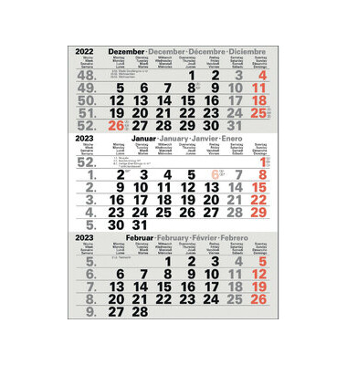 Kalendereinlage M3TKM-ERSATZ, 3 Monate / 1 Seite, 110x220mm, 2025