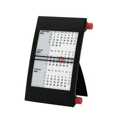 Dreimonatskalender Tischaufsteller JK2-SW, 3 Monate / 1 Seite, 11x18cm, 2026