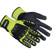 Schnittschutzhandschuhe Syneco Impact 1, Nitril-Kautschuk (NBR), Grip-Finish, schwarz/gelb, Größe 8 / M
