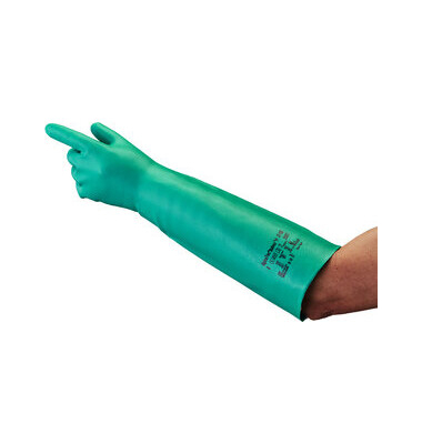 Chemikalienschutzhandschuhe AlphaTec Solvex, Nitril, gr&uuml;n, Gr&ouml;&szlig;e 8 / M