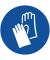 Schild, Handschutz benutzen, sk, Kst., 1 mm, &Oslash;: 200 mm, blau/wei&szlig;