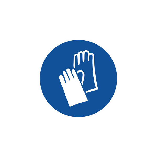 Gloria Schild, Handschutz benutzen, sk, Kst., 1 mm, Ø: 200 mm, blauweiß  GLORIA