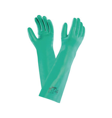 Chemikalienschutzhandschuhe AlphaTec Solvex, Nitril, gr&uuml;n, Gr&ouml;&szlig;e 9 / L