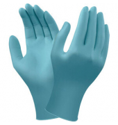 Einweghandschuhe TouchNTuff, Nitril, lebensmittelecht, hellblau, Gr&ouml;&szlig;e 8,5-9,