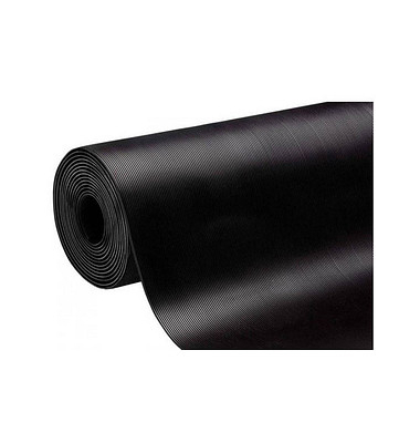 WESEMEYER Riefen-Gummimatte schwarz 120,0 x 500,0 cm