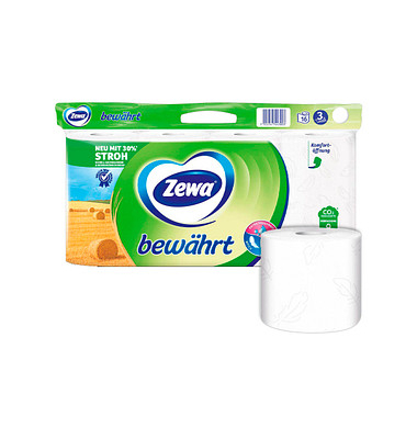 Toilettenpapier bewährt 38791, 3-lagig, weiß, 150 Blatt/Rolle,