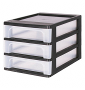 Aufbewahrungsbox 6172, außen 26x35,5x25,5cm, Polypropylen transparent/schwarz