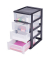 Aufbewahrungsbox 6173, außen 26x35,5x49cm, Polypropylen transparent/schwarz