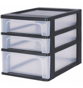 Aufbewahrungsbox 6174, außen 26x35,5x29,5cm, Polypropylen transparent/schwarz