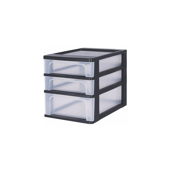 IRIS Ohyama Aufbewahrungsbox 6174, außen 26x35,5x29,5cm, Polypropylen  transparent/schwarz - Bürobedarf Thüringen