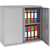 Stahlschrank SCL SCL0891GGK, abschlie&szlig;bar, 2 OH, grau, 91,5x83x37cm (BxHxT)