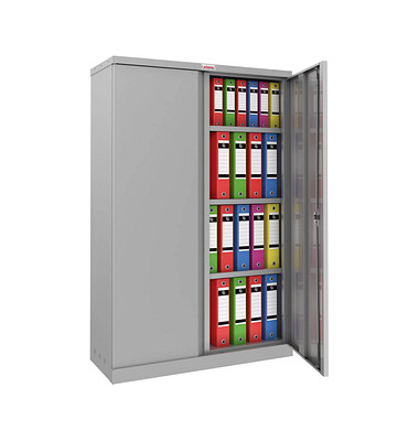 Stahlschrank SCL SCL1491GGK, abschlie&szlig;bar, 4 OH, grau, 91,5x140x37cm (BxHxT)
