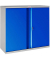 Stahlschrank SCL SCL0891GBK, abschlie&szlig;bar, 2 OH, grau/blau, 91,5x83x37cm (BxHxT)