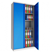 Stahlschrank SCL SCL1891GBK, abschlie&szlig;bar, 5 OH, grau/blau, 91,5x183x37cm (BxHxT)